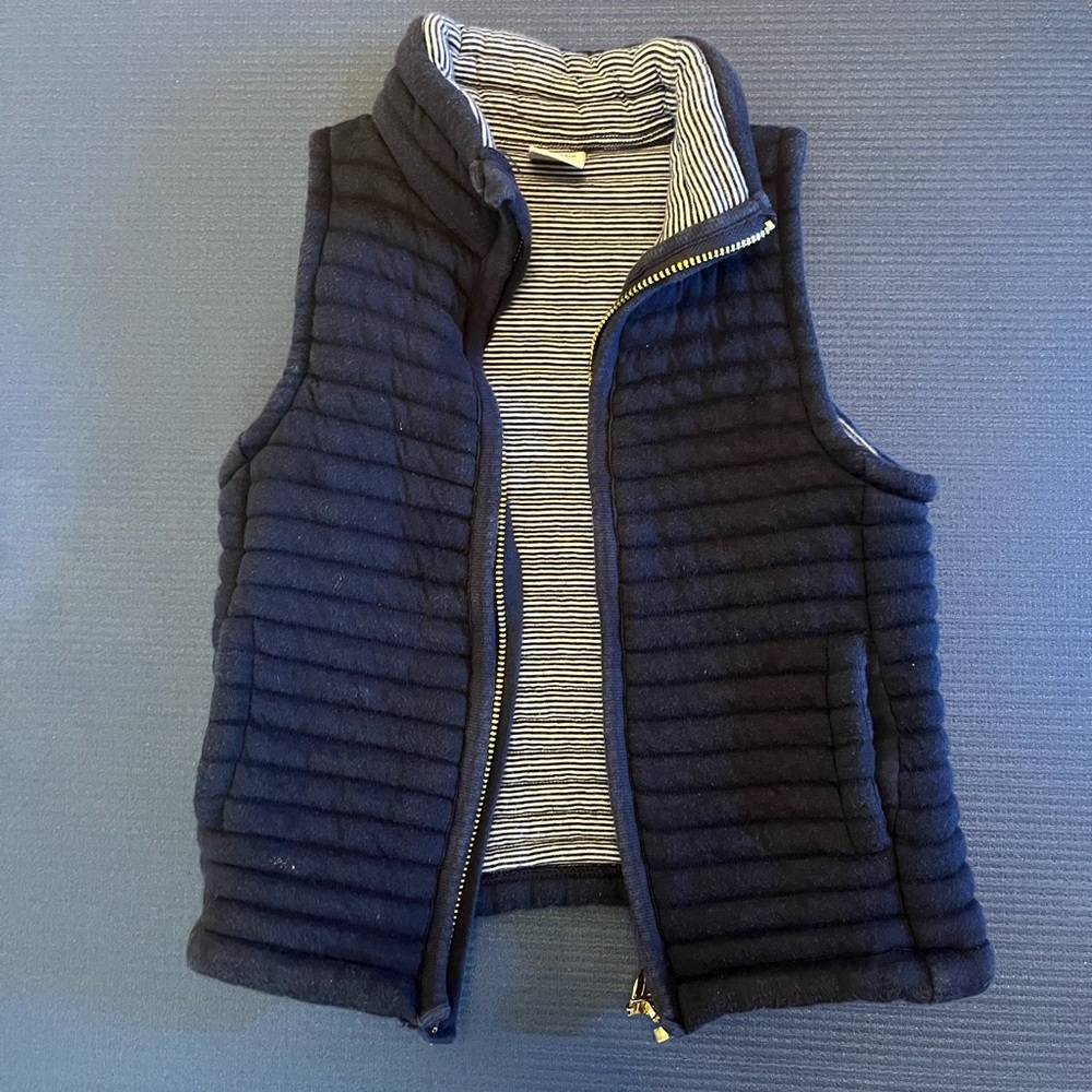 Petite Bateau quilted navy vest